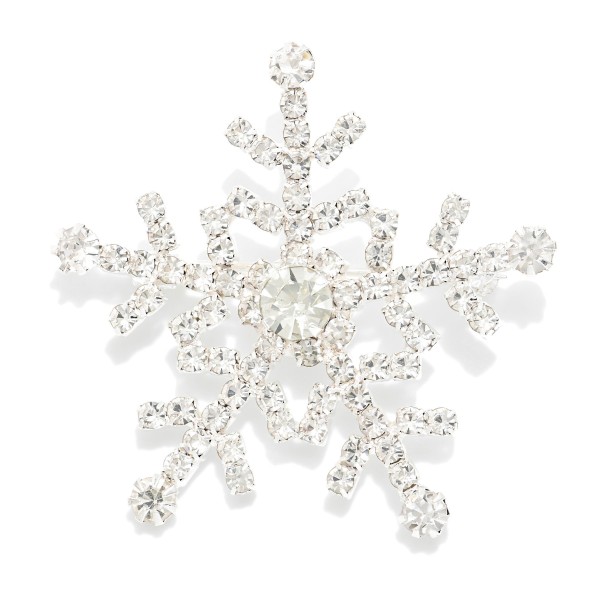 Wholesale rhinestone Studded Snowflake Broach L