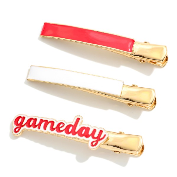 Set Of Three "Gameday" Clip-In Hair Clips 