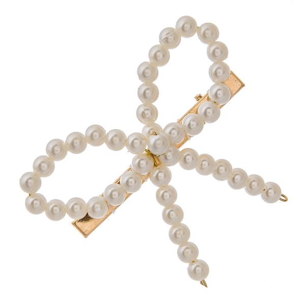 Wholesale hair bow hair clip pearl beaded details