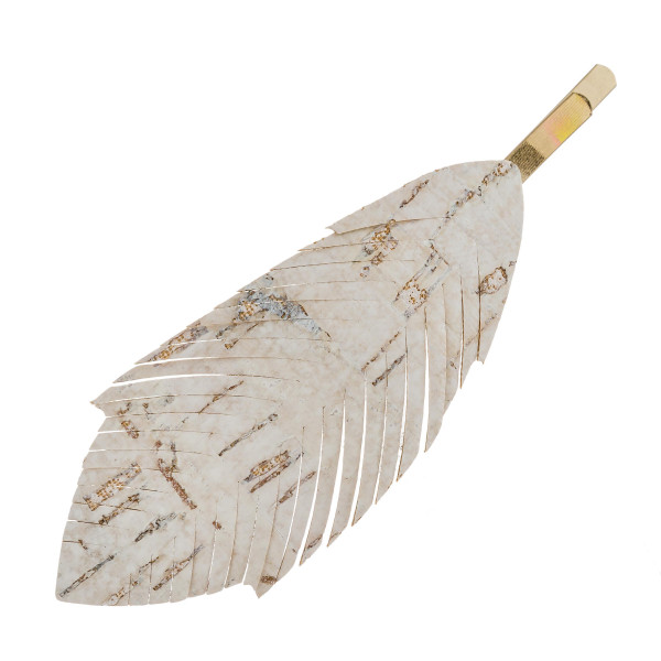 Wholesale feather inspired hair pin cork details