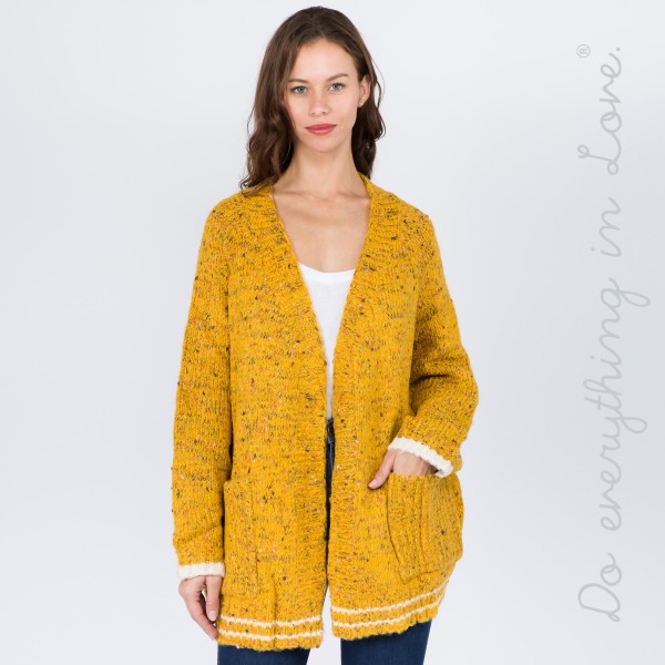 Wholesale do everything Love Brand Varsity Confetti Knit Cardigan Pockets One fi