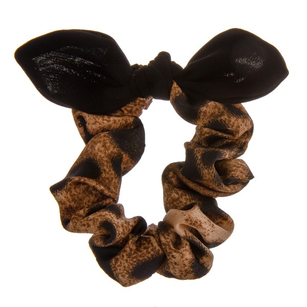 Wholesale leopard print bow hair scrunchie One Polyester