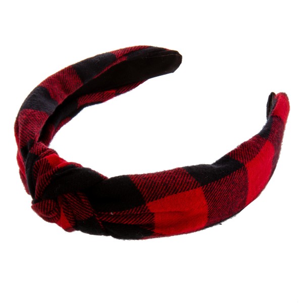Wholesale buffalo check knotted headband One fits most Polyester