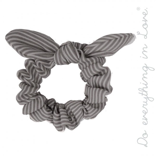 Wholesale do everything Love brand striped bow hair scrunchie One Polyester
