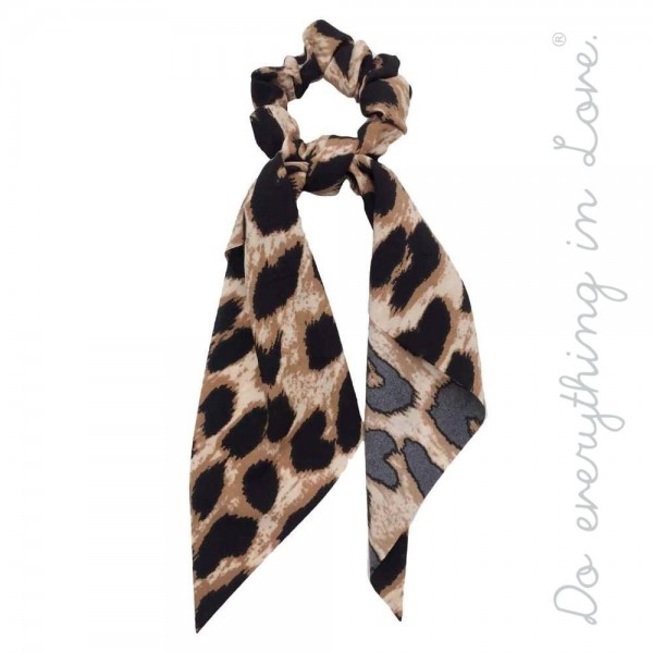 Wholesale do everything Love brand leopard print hair scarf scrunchie One L Poly