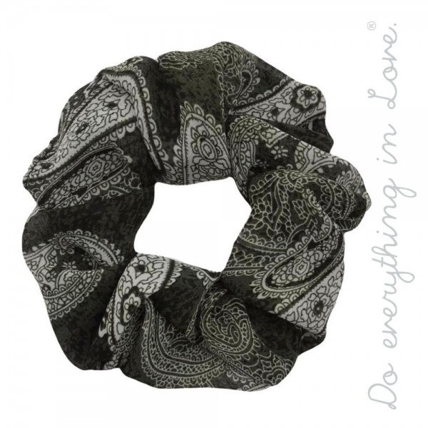 Wholesale do everything Love brand paisley print hair scrunchie One Polyester