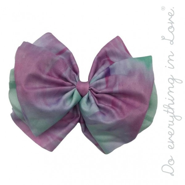 Do everything in Love brand tie-dye hair bow barrette.

- One size
- Approximately 6" W x 5" L
- 100% Polyester