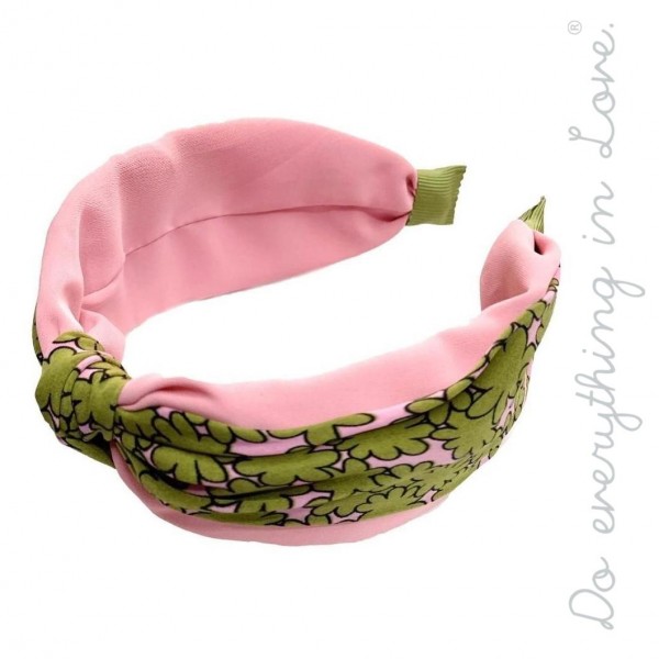 Wholesale do everything Love brand solid floral print knotted headband One Polye