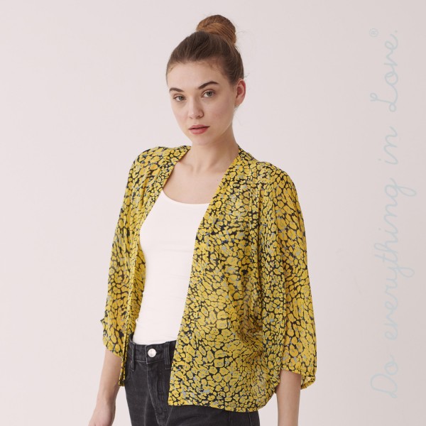 Do everything in Love Brand Women's Lightweight Leopard Print Crop Kimono.

- One size fits most 0-14
- Approximately 28" L
- 100% Polyester