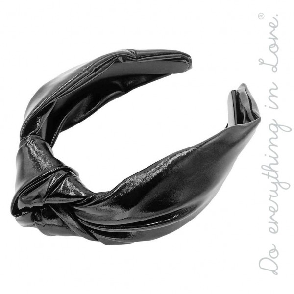 Wholesale do everything Love brand oversized knotted PU headband One PU