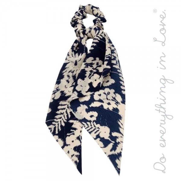 Wholesale do everything Love brand leaf print hair scarf scrunchie One L Polyest