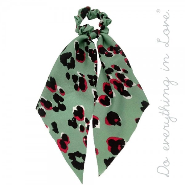 Do everything in Love brand leopard print hair scarf scrunchie.

- One size
- Approximately 10" L
- 100% Polyester