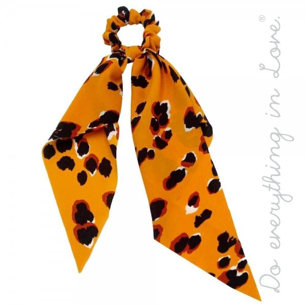 Do everything in Love brand leopard print hair scarf scrunchie.

- One size
- Approximately 10" L
- 100% Polyester
