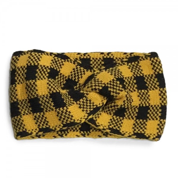 Knit Plaid Headwrap.

- One size fits most
- 100% Acrylic 
