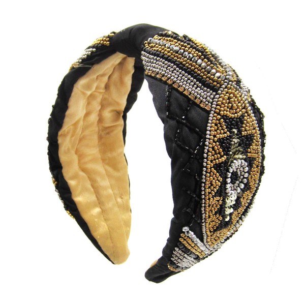 Beaded Headband Featuring Evil Eye Accents and Knotted  display picture 1