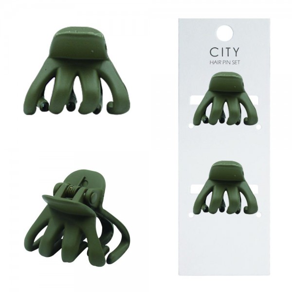 Wholesale solid Colored Matte Finish Hair Clip Set Rubber W