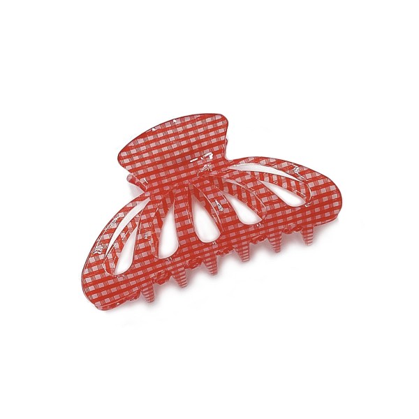 Gingham Print Acrylic Hair Clip

- Approximately 4.25" Length