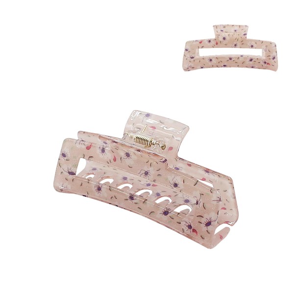 Glitter Acrylic Hair Clip With Flowers

- Approximately 3.75" Wide