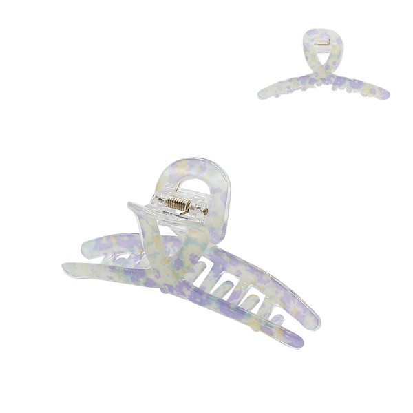 Acrylic Hair Clip With Glitter And Flowers

- Approximately 4.25" Wide