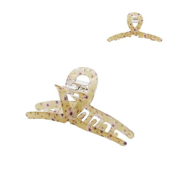 Acrylic Hair Clip With Glitter And Flowers

- Approximately 4.25" Wide