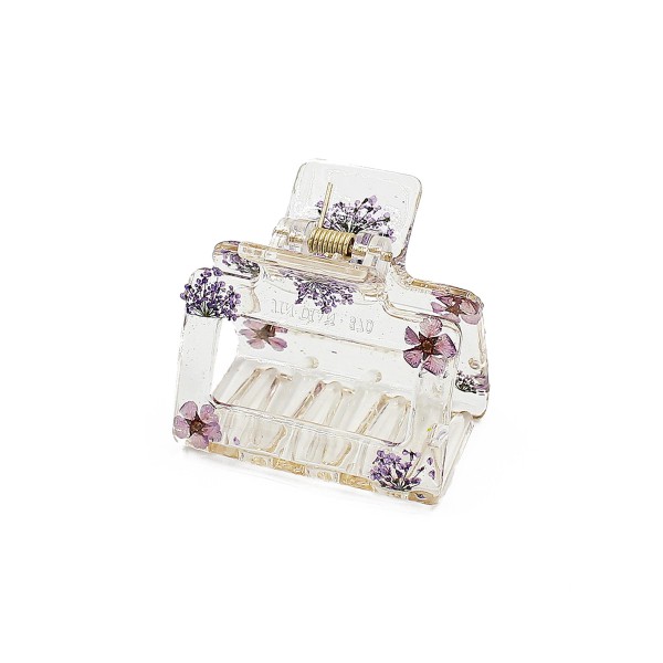 Acrylic Hair Clip Featuring Flowers

- Approximately 2" Wide