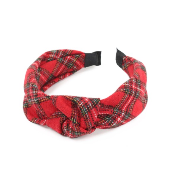 Wholesale tartan Knotted Headband One Fits Most Plastic Polyester
