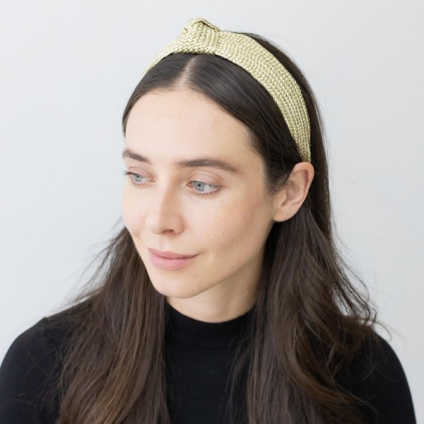 Metallic Woven Headband With Top Knot Detail 

- One Size Fits Most
- 100% Polyester 