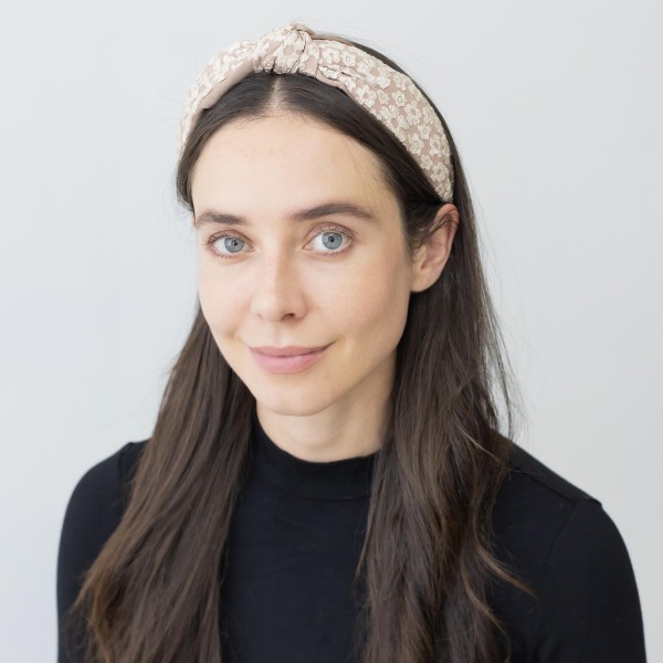 Wholesale monotone Floral Print Knotted Headband One