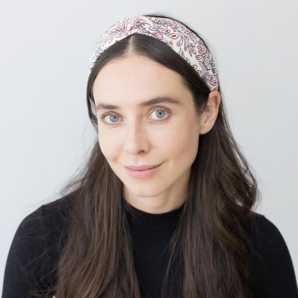 Paisley Print Knotted Headband With Metallic Threading Detail

- One Size