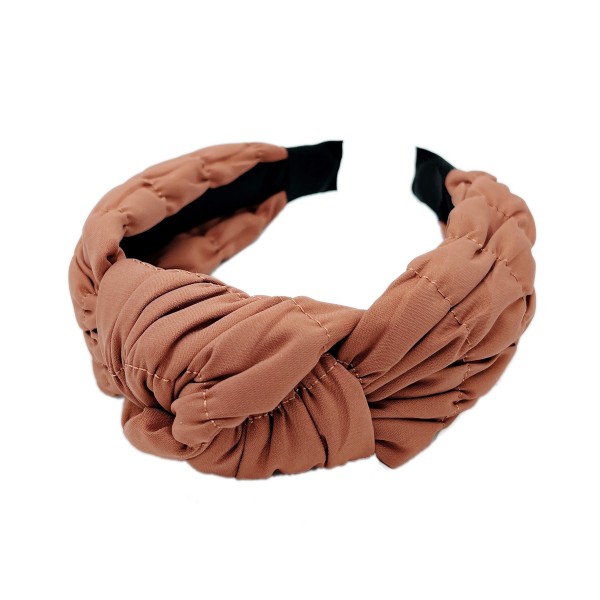 Gathered Puff Headband With Top Knot - One Size - 100% Polyester view 5