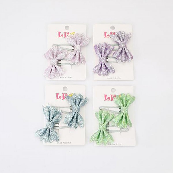 Kids Glitter Barrette With Glitter Bow Set of 12 (Each Set Contains 2)

- Approximately 2" L
- Bow 2" L
