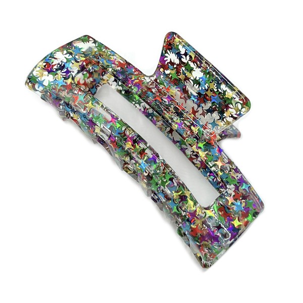Do Everything In Love Glitter Rectangular Resin Hair Clips 

- Approximately 3.5" L 