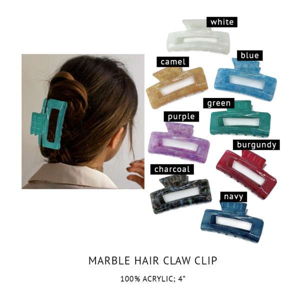 Do Everything In Love Rectangular Multi-toned Resin Hair Clip

- Approximately 3.5" L