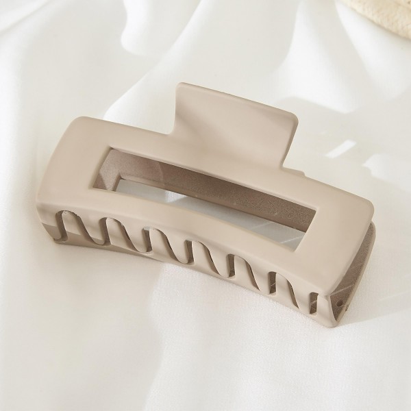 Rectangular Solid Color Matte Hair Claw.

- Approximately 4" L