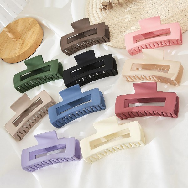 Rectangular Solid Color Matte Hair Claw.

- Approximately 4" L
