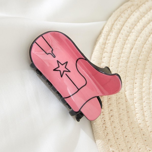 Solid Color Acrylic Cowboy Boot Hair Claw.

- Approximately 3.5" L