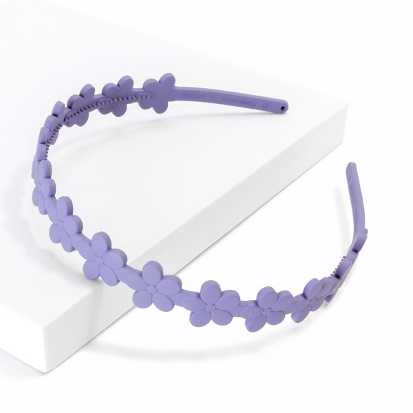 Wholesale flower Lined Acrylic Headband One Fits Most Flexible Grips Hold Place