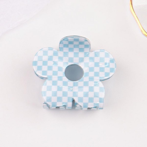 Wholesale checkerboard Acetate Flower Hair Clip W