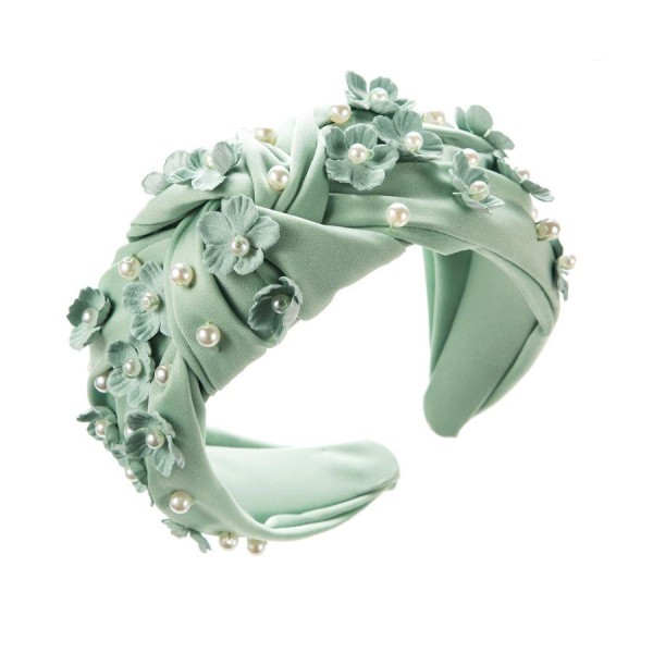 Flower & Pearl Studded Headband 

- One Size Fits Most
