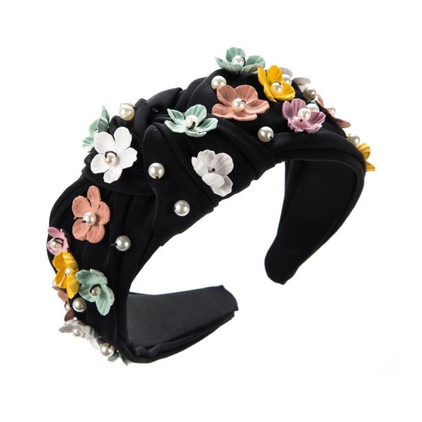 Wholesale flower Pearl Studded Headband One Fits Most