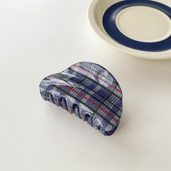 Wholesale plaid Oblong Hair Claw Clip L