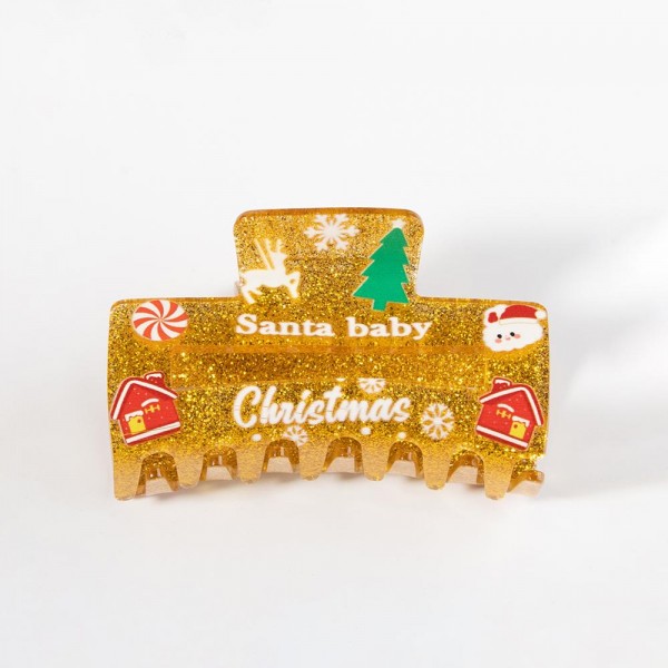 'Santa Baby' Glitter Christmas Hair Claw Clip

- Approximately 3.5"L