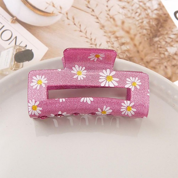 Wholesale glitter Acetate Claw Hair Clip Flower Accents L