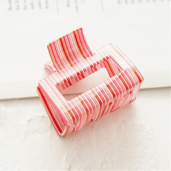 Wholesale striped Square Acetate Claw Clip L