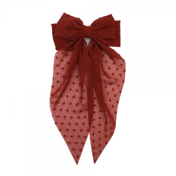 Wholesale handmade Clip Hair Bow Embroidered Dot Details L