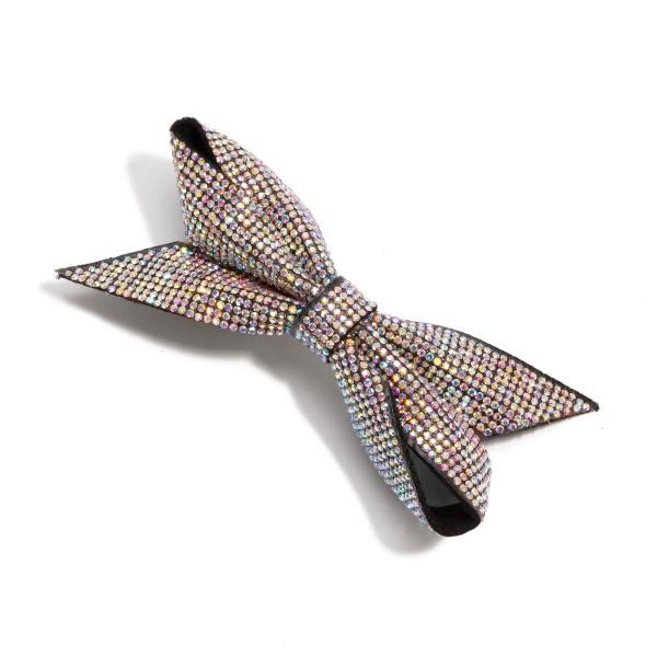 Wholesale rhinestone Studded Bow French Hair Barrette L