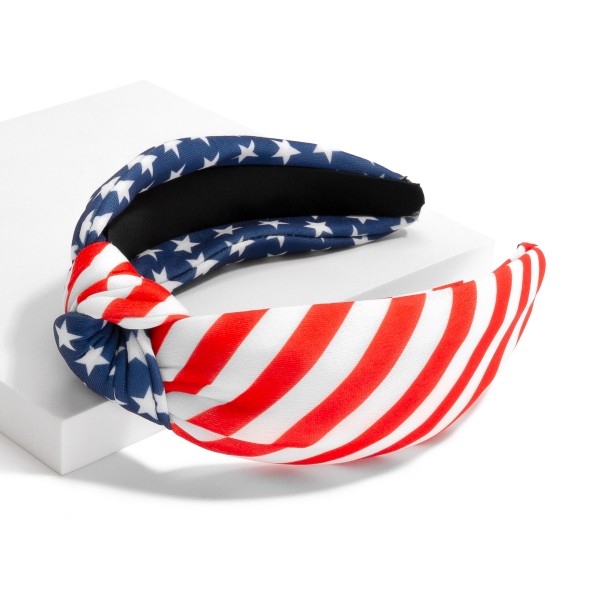 Wholesale americana Stars Stripes Knotted Headband One Fits Most