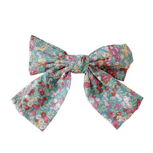 Flower Printed Clip-On Hair Bow

- Aligator Clip
- Approximately 6"W X 4.5"L