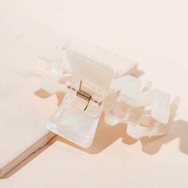 Wholesale zig Zag Acetate Claw Hair Clip L