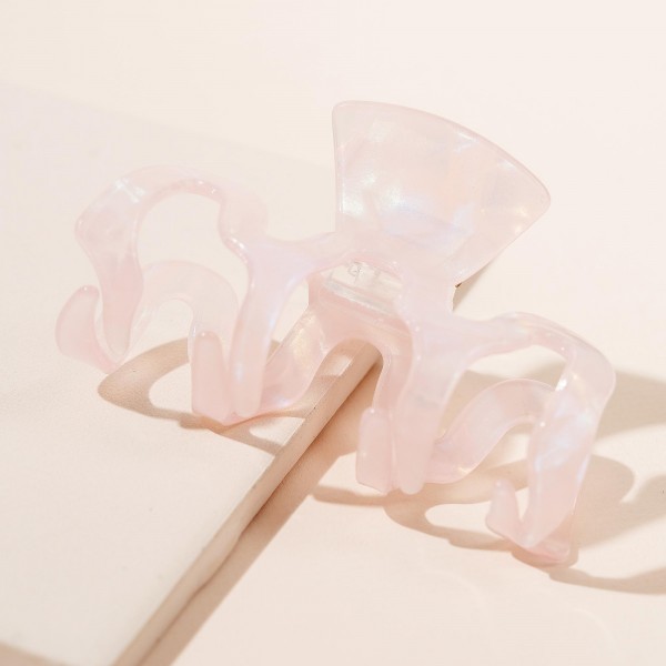 Wholesale wavy Hollow Checker Acetate Claw Hair Clip L